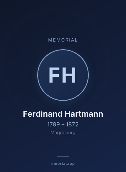 Memorial portrait of Ferdinand Hartmann