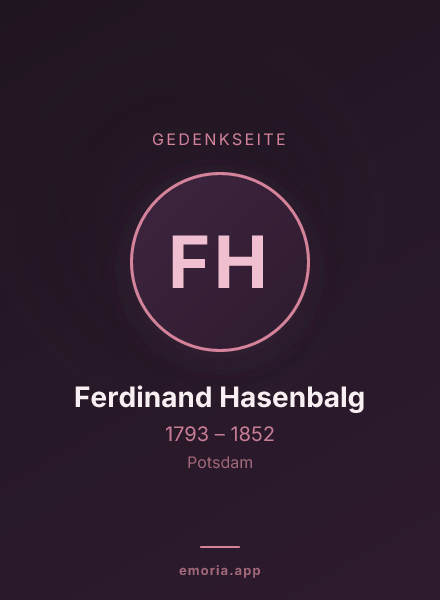 Gedenkportrait von Ferdinand Hasenbalg