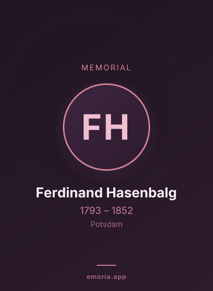 Memorial portrait of Ferdinand Hasenbalg