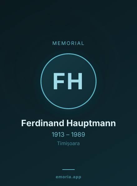Memorial portrait of Ferdinand Hauptmann