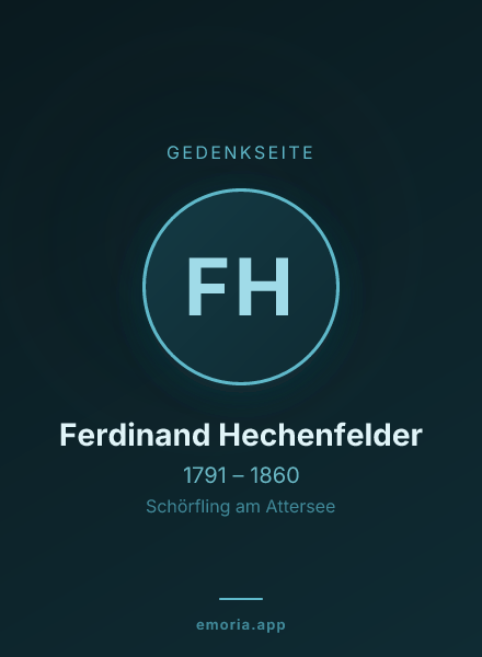 Gedenkportrait von Ferdinand Hechenfelder