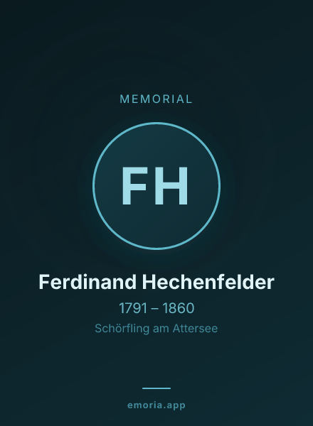 Memorial portrait of Ferdinand Hechenfelder