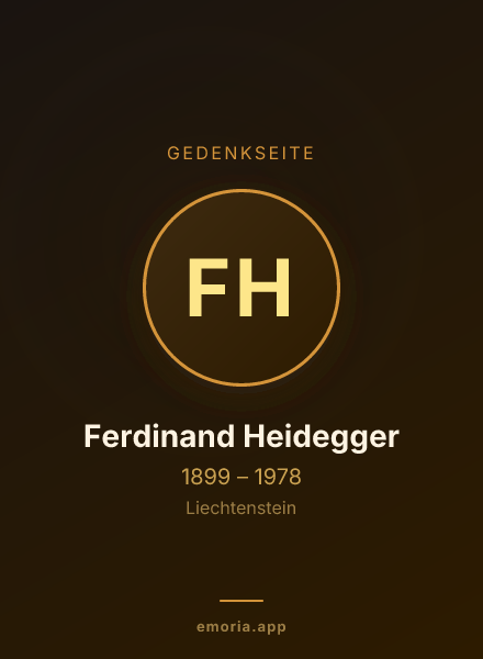 Gedenkportrait von Ferdinand Heidegger
