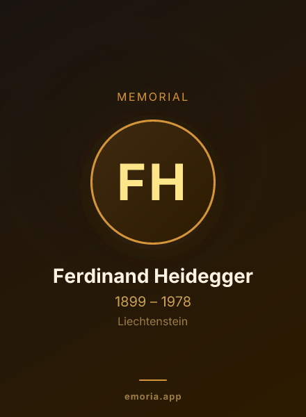 Memorial portrait of Ferdinand Heidegger