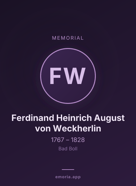 Memorial portrait of Ferdinand Heinrich August von Weckherlin