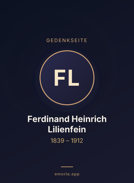 Gedenkportrait von Ferdinand Heinrich Lilienfein