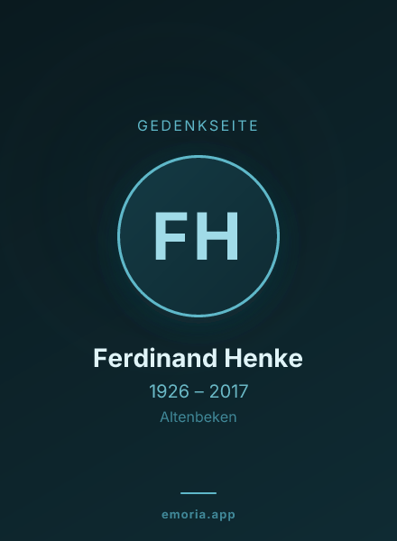 Gedenkportrait von Ferdinand Henke