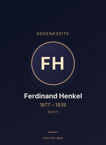Gedenkportrait von Ferdinand Henkel