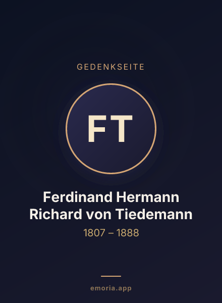 Gedenkportrait von Ferdinand Hermann Richard von Tiedemann