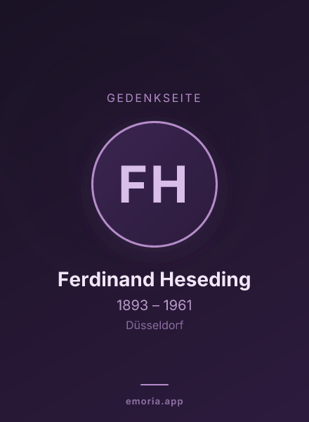 Gedenkportrait von Ferdinand Heseding