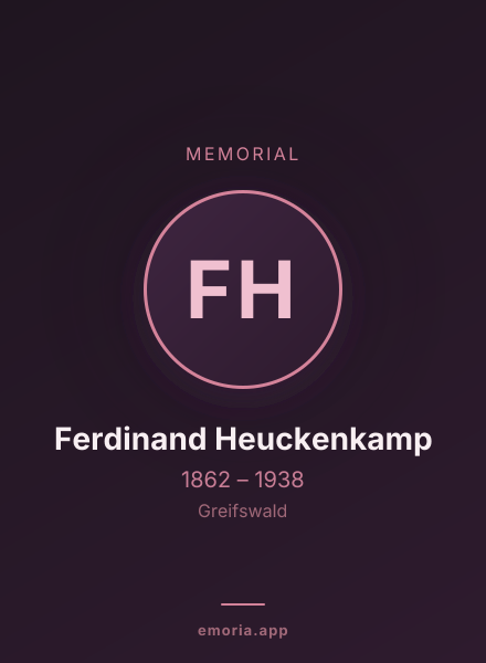 Memorial portrait of Ferdinand Heuckenkamp