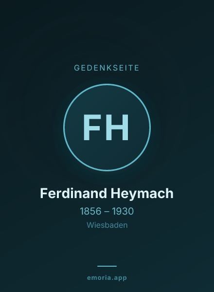 Gedenkportrait von Ferdinand Heymach