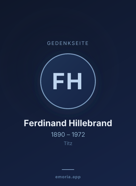 Gedenkportrait von Ferdinand Hillebrand