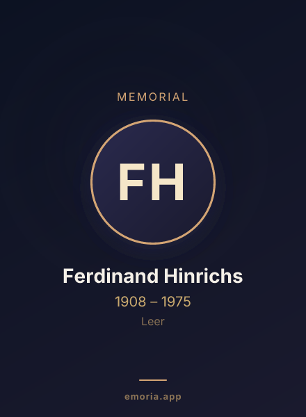 Memorial portrait of Ferdinand Hinrichs