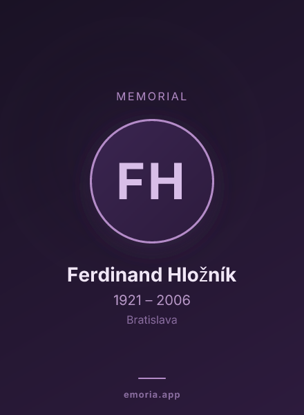 Memorial portrait of Ferdinand Hložník