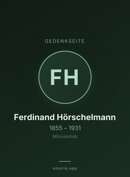 Gedenkportrait von Ferdinand Hörschelmann