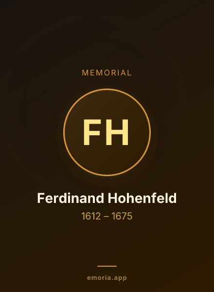 Memorial portrait of Ferdinand Hohenfeld