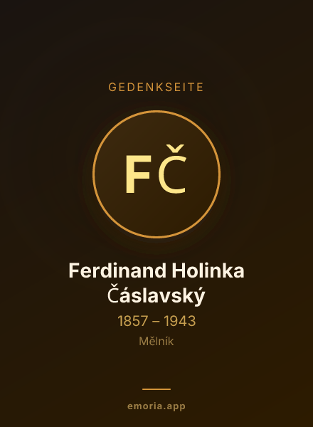 Gedenkportrait von Ferdinand Holinka Čáslavský