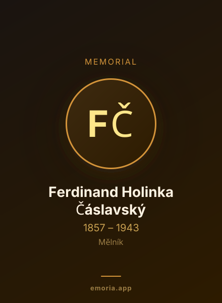 Memorial portrait of Ferdinand Holinka Čáslavský