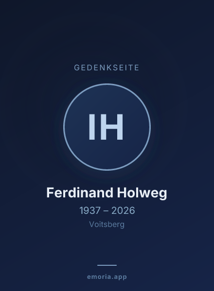 Gedenkportrait von Ing. Ferdinand Holweg