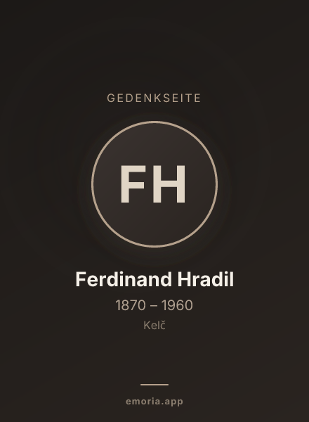 Gedenkportrait von Ferdinand Hradil