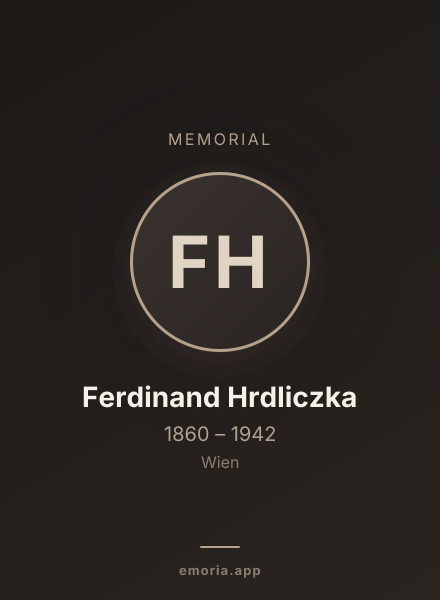 Memorial portrait of Ferdinand Hrdliczka