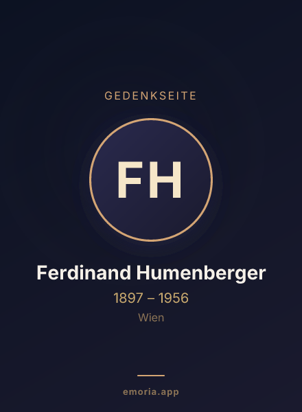 Gedenkportrait von Ferdinand Humenberger