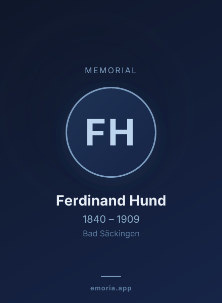 Memorial portrait of Ferdinand Hund