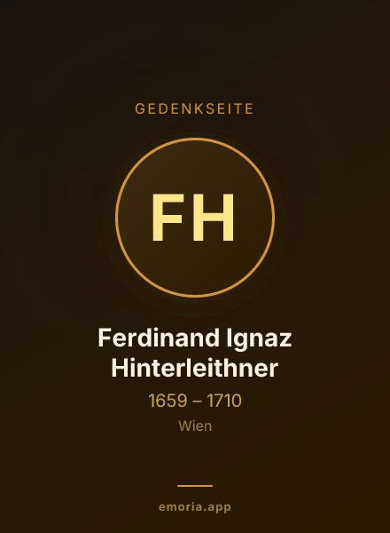 Gedenkportrait von Ferdinand Ignaz Hinterleithner
