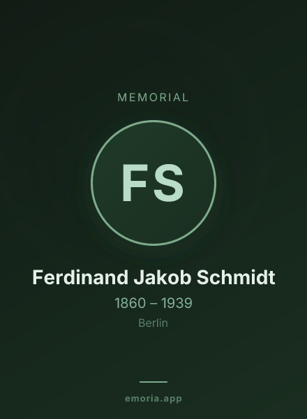 Memorial portrait of Ferdinand Jakob Schmidt