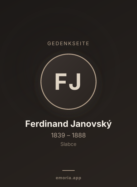 Gedenkportrait von Ferdinand Janovský