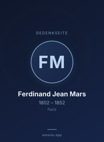 Gedenkportrait von Ferdinand Jean Mars