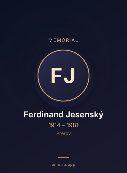 Memorial portrait of Ferdinand Jesenský