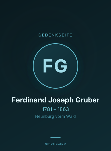 Gedenkportrait von Ferdinand Joseph Gruber