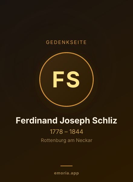 Gedenkportrait von Ferdinand Joseph Schliz
