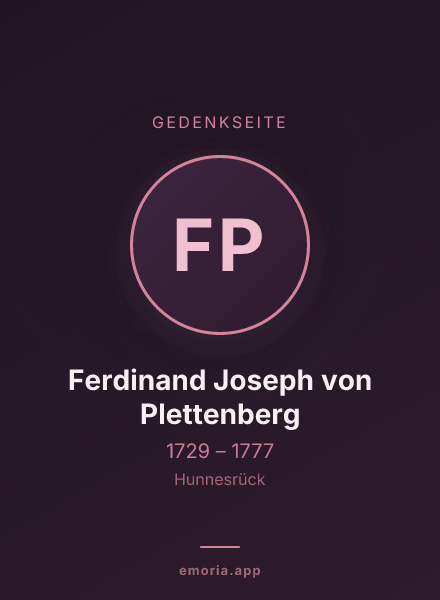 Gedenkportrait von Ferdinand Joseph von Plettenberg