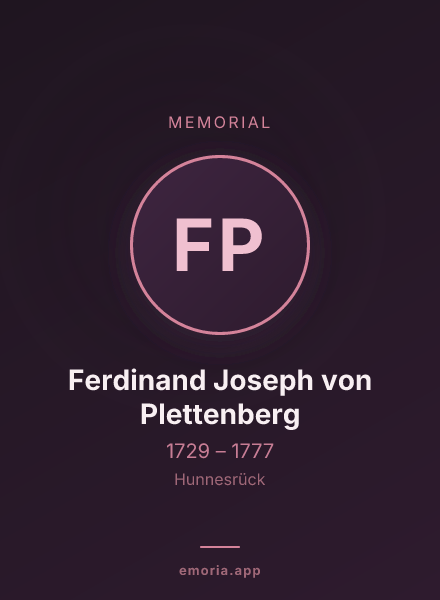 Memorial portrait of Ferdinand Joseph von Plettenberg