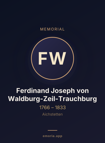 Memorial portrait of Ferdinand Joseph von Waldburg-Zeil-Trauchburg