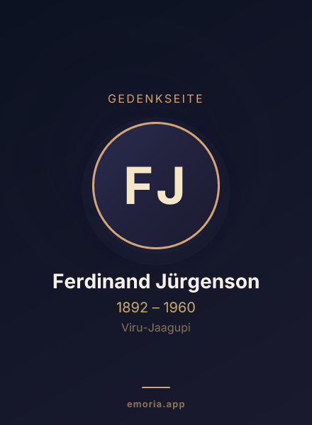 Gedenkportrait von Ferdinand Jürgenson