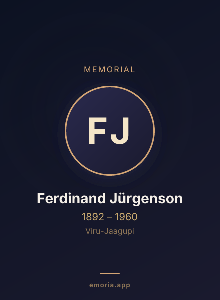 Memorial portrait of Ferdinand Jürgenson