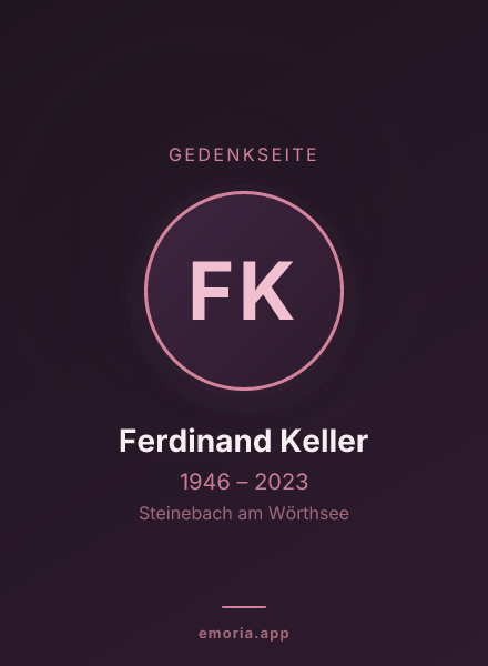Gedenkportrait von Ferdinand Keller