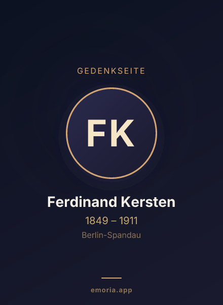 Gedenkportrait von Ferdinand Kersten