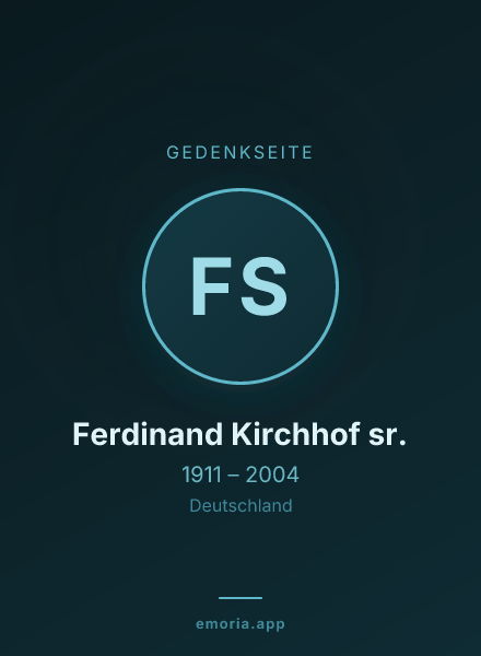 Gedenkportrait von Ferdinand Kirchhof sr.