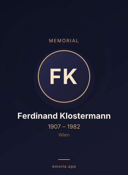 Memorial portrait of Ferdinand Klostermann