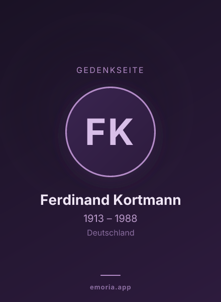 Gedenkportrait von Ferdinand Kortmann