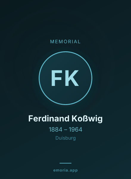 Memorial portrait of Ferdinand Koßwig