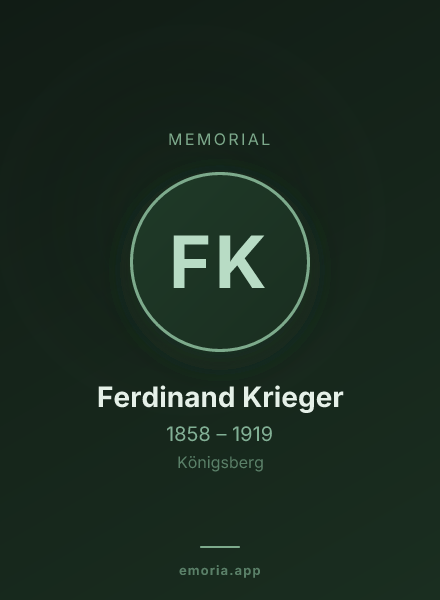Memorial portrait of Ferdinand Krieger