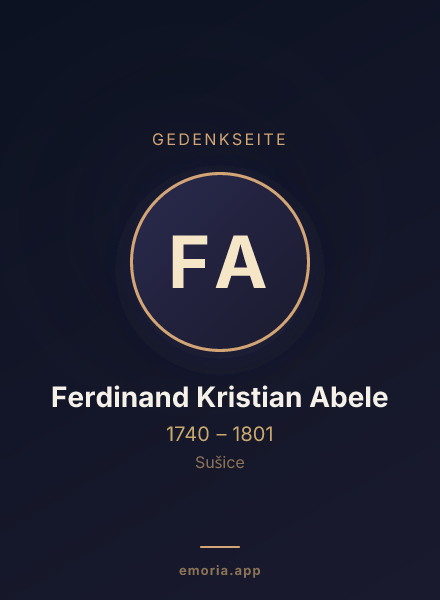 Gedenkportrait von Ferdinand Kristian Abele