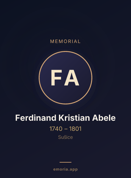 Memorial portrait of Ferdinand Kristian Abele