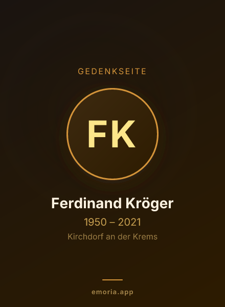 Gedenkportrait von Ferdinand Kröger
